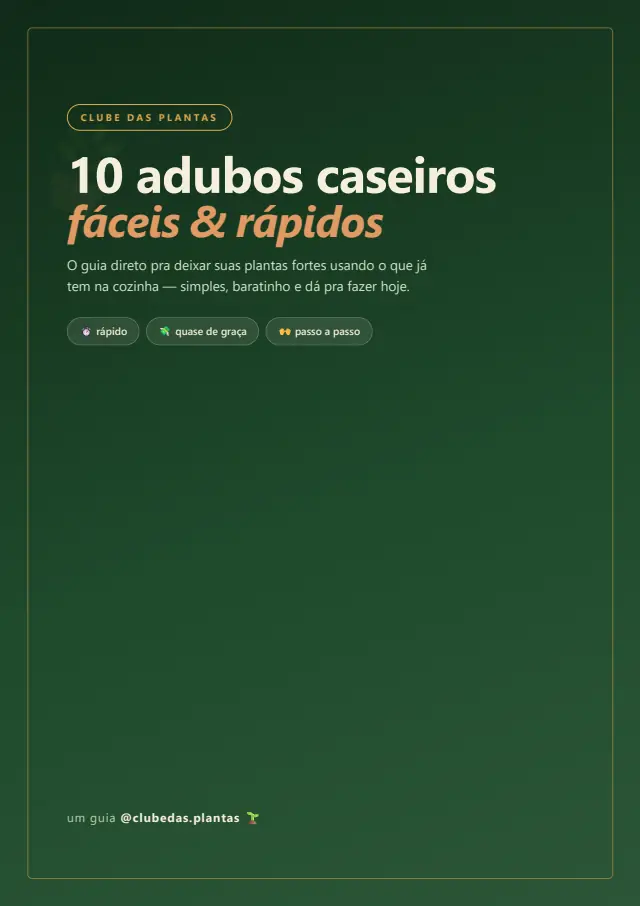 Capa do e-book 10 Adubos Caseiros
